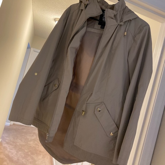 Jackets & Blazers - Tan colored windbreaker/rain coat